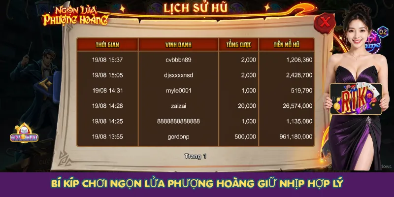Bí kíp chơi Ngọn Lửa Phượng Hoàng giữ nhịp hợp lý