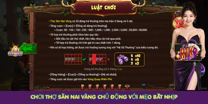 Chơi Thợ Săn Nai Vàng chủ động với mẹo bắt nhịp