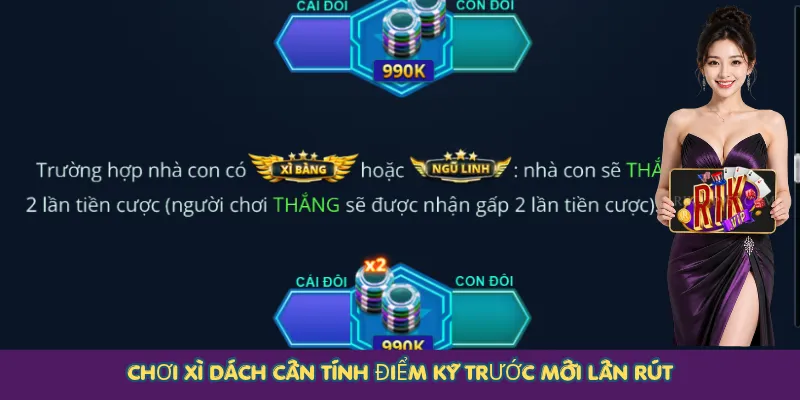 Chơi Xì Dách cần tính điểm kỹ trước mỗi lần rút