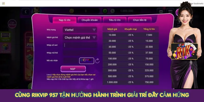 Cùng Rikvip 957 tận hưởng hành trình giải trí đầy cảm hứng