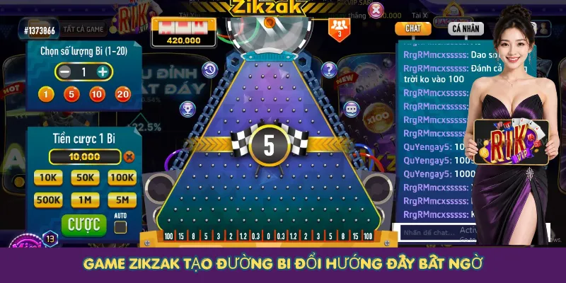 Game Zikzak tạo đường bi đổi hướng đầy bất ngờ
