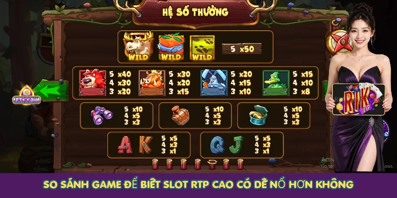 So sánh game để biết Slot RTP cao có dễ nổ hơn không