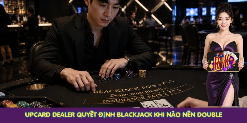 Upcard dealer quyết định Blackjack khi nào nên Double
