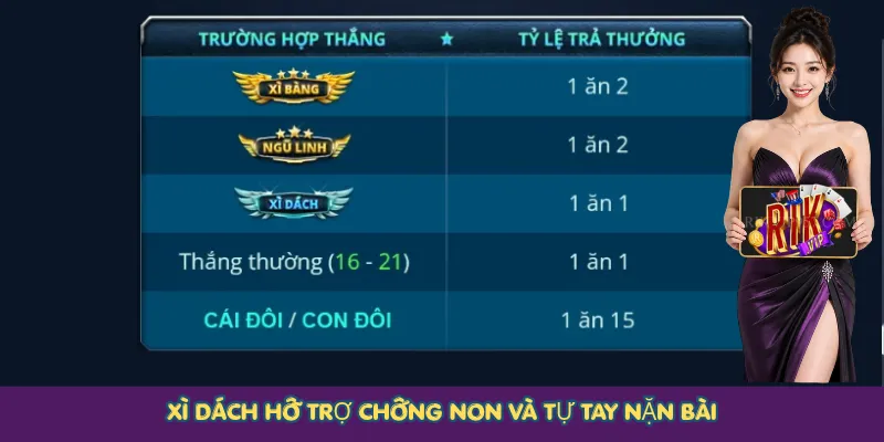 Xì Dách hỗ trợ Chống Non và Tự Tay Nặn Bài