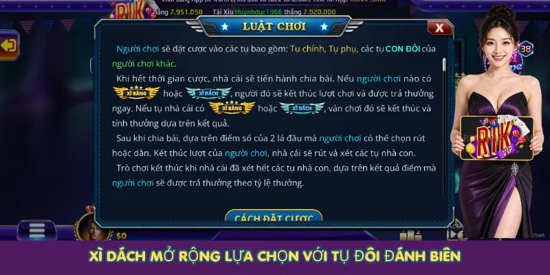 Xì Dách mở rộng lựa chọn với tụ đôi đánh biên